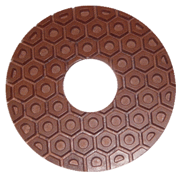 velcro pad "honeycumb" Ø125mm, copper bond