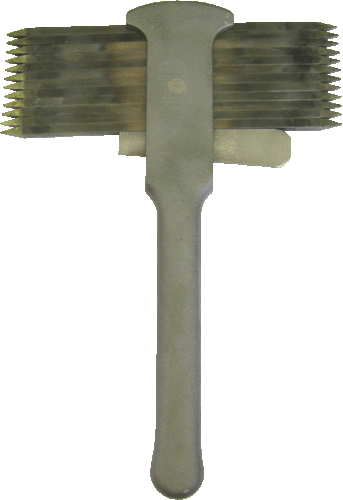 texture marteau, avec des dents de forme carrée forgé