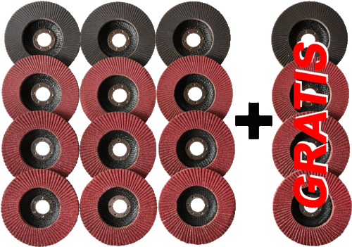 Set of 4 flap-discs Ø 125 mm, with hole 22,23 mm