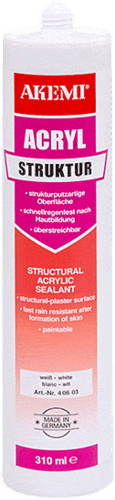 AKEMI® produit d‘etanchéité acrylique structure - 310ml PE-cartouche