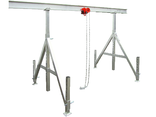Aluminum gantry crane 4m incl. trolley, 1,500kg load capacity