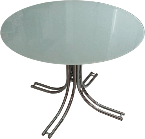 Table with frosted glass pane