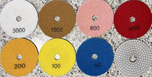 7-step DIA-Pads Ø100mm for granite, velcro, wet use - only as a SET