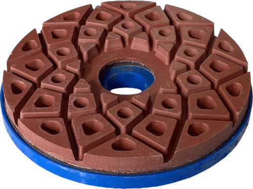 grinding wheel "flower" Ø150mm, thin black cushioning layer, snail lock