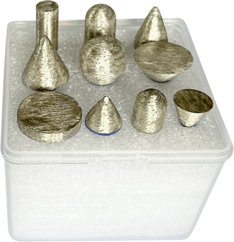 set of 10 diamond grinding points for granite, 6mm shank for die grinders