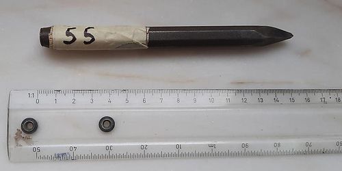 No.55: steel tip iron, octagonal Ø12mm, length 150mm - used