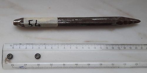No.54: steel tip iron, octagonal Ø14mm, length 205mm - used