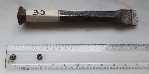 Nr.39: Stahl-Zahneisenhalter 25mm mit Zahneisen 5 Zähne - gebraucht
